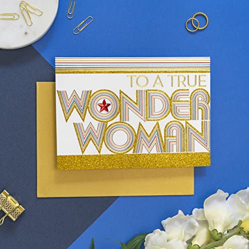 Papyrus Gold Wonder Woman Greeting Card for Her – Premium Birthday & Special Occasion