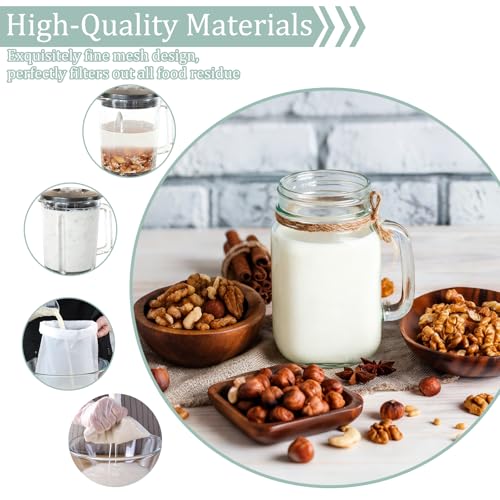 Ninsula 4-Pack Nut Milk Bags - Reusable Food-Grade Nylon Strainers
