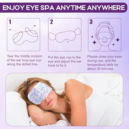 XPCARE 12 Pack Disposable Self-Heating Steam Eye Mask Unscented