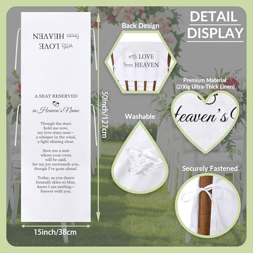 Reserved Memorial Wedding Chair Sign - A Seat Reserved in Heaven