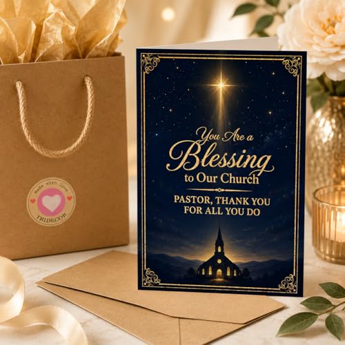 Pastor Appreciation Card – Elegant 5x7 Thank You Card with Envelope