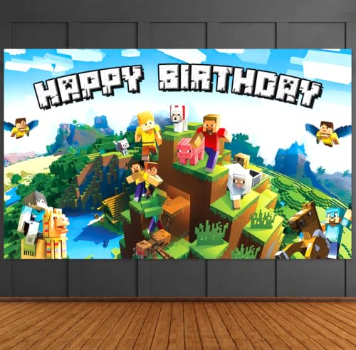 Pixel Video Game Birthday Banner - 5x3ft Gaming Party Decor
