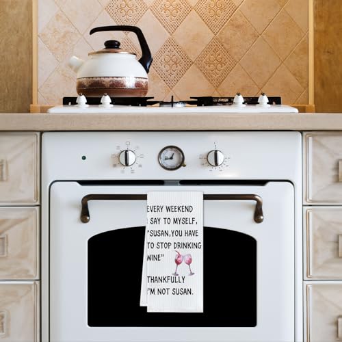 Funny Wine Waffle Kitchen Towel - Section 1, 16x24 Absorbent Dish Hand Towel