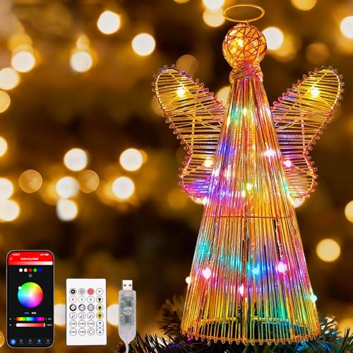 12-Inch Smart Christmas Tree Topper Angel with 80 Lighting Modes, App & Remote Control