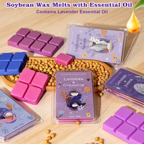 Lavender Scented Soy Wax Melts for Relaxation & Sleep, 4-Pack, 2.5 oz Each