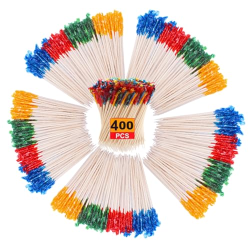 400PCS Fancy Bamboo Toothpicks for Appetizers & Drinks - Party Skewers & Charcuterie Picks