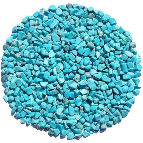 Howlite Turquoise Crystal Chips - 0.9LB Decorative Stones for Crafts & Home Decor