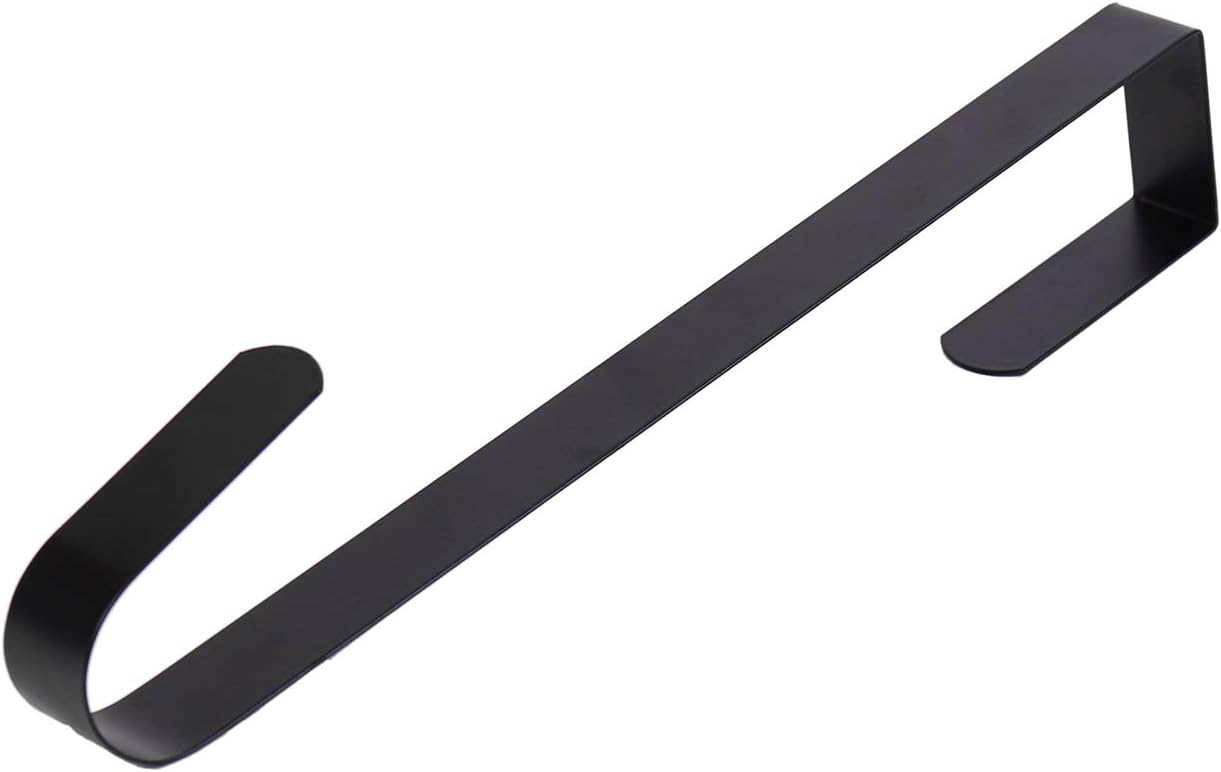 Sattiyrch 12" Wreath Hanger - Durable Steel Over The Door Hook for Front Door | Black Finish