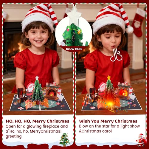 Musical Christmas Card with Lights & Music - Interactive Holiday Greeting Card