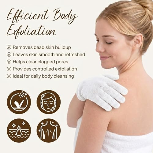 Fundrem Exfoliating Bath Shower Gloves 12 Pcs Body Scrub Mittens