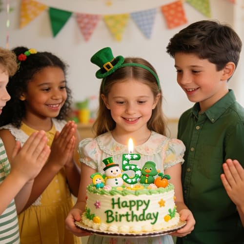 St. Patrick's Day Number 8 Candle - Lucky Shamrock Cake Topper