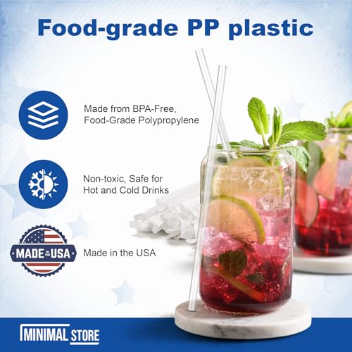 100-Pack Clear Plastic Disposable Drinking Straws, 7.75" BPA-Free Bulk Set