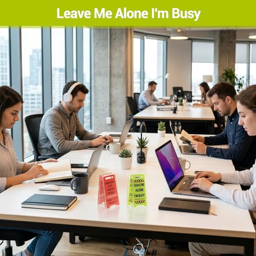 8-Pack Funny Desk Signs - Caution Overstimulated Office Decor