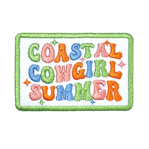 Coastal Cowgirl Summer Patch - 3 Inch Iron-On Embroidery for DIY