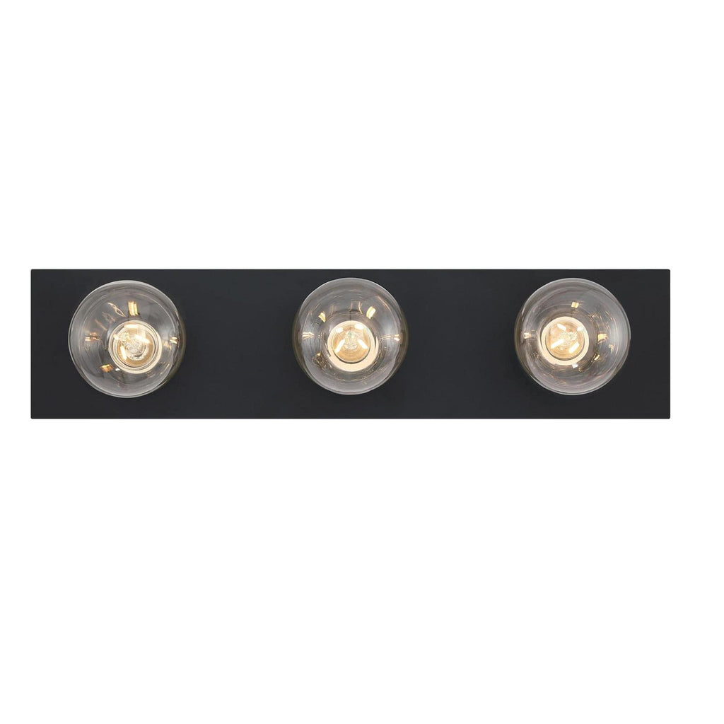 Westinghouse 6117500 Traditional Three-Light Indoor Vanity Light Fixture, Matte Black Finish, No Shades