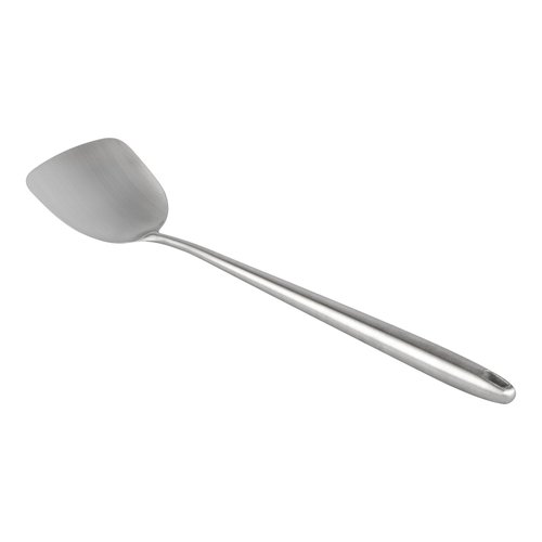 Motomori 17 Inch Wok Spatulas, 10 Wide Cooking Turners - Hanging Hole, Extra Long Handle, 304 Stainless Steel Chinese Cooking Spatulas, Dishwashable, For Stirring, Flipping, Frying - Restaurantware