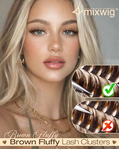 Brown Lash Clusters Manga Wispy Individual Eyelash Extensions 10-16MM