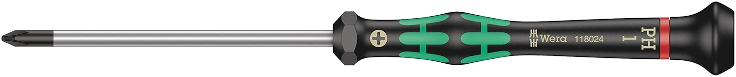 Wera 2035/6 Electronics Screwdriver Set - 6-Piece Kraftform Micro Slotted & Phillips with Rack