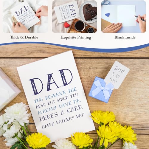 Funny Father's Day Card for Dad - Qiliji 8x5.3in with Envelope