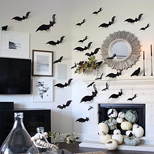 160pcs Waterproof 3D Bat Stickers for Halloween Decor