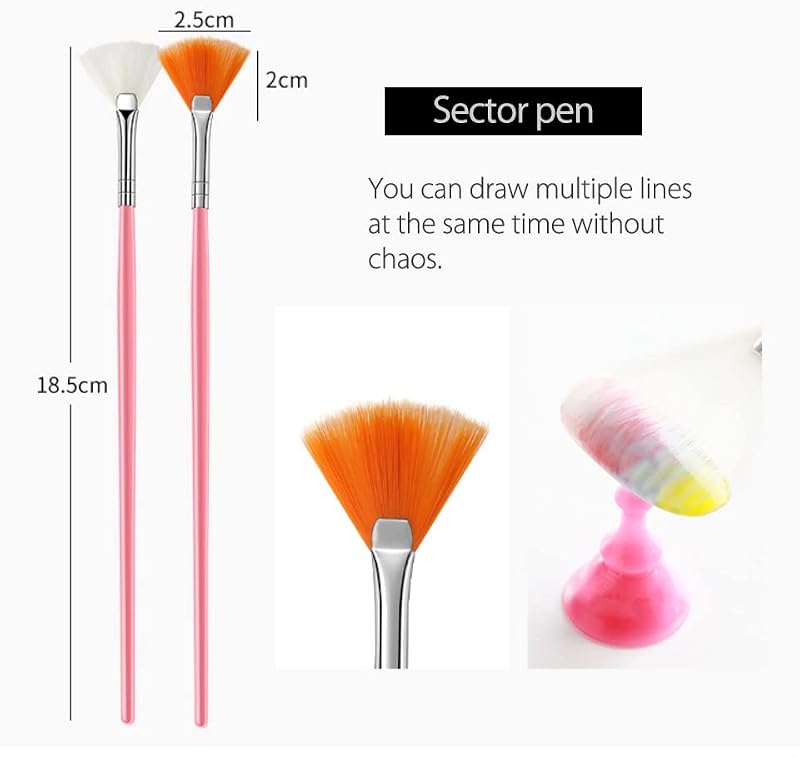 15-Piece Nail Art Brush and Dotting Tool Set for Manicure Design