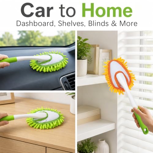 BAIDOON Microfiber Chenille Duster with 4 Washable Replaceable Heads