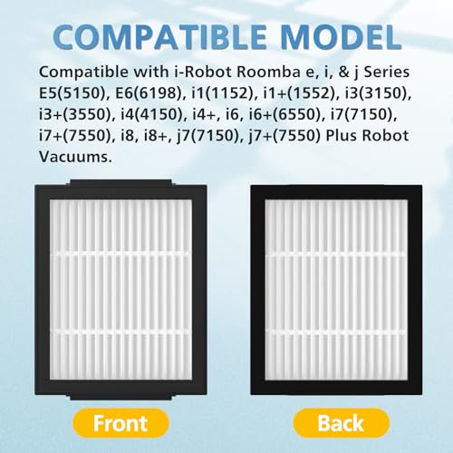 Lacvik 9-Pack Replacement Filters for iRobot Roomba i, e, j Series