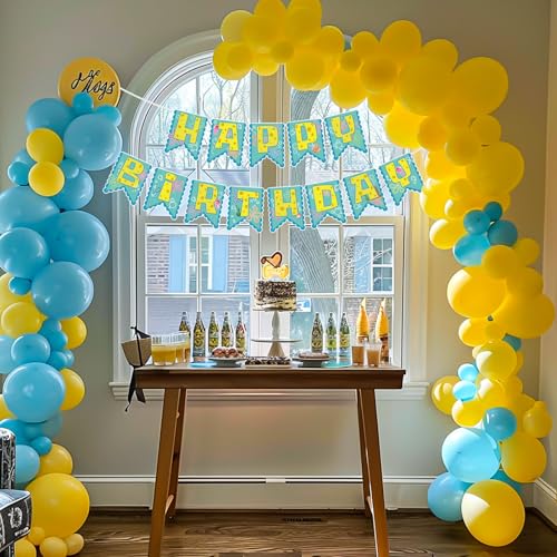 Pre-Strung Yellow Happy Birthday Banner - Ocean Theme Decorations