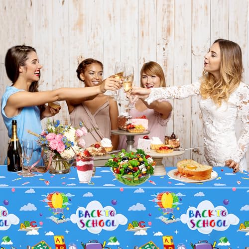 Back to School Tablecloths - 2 Pack Plastic Table Covers, 54x108 Inch