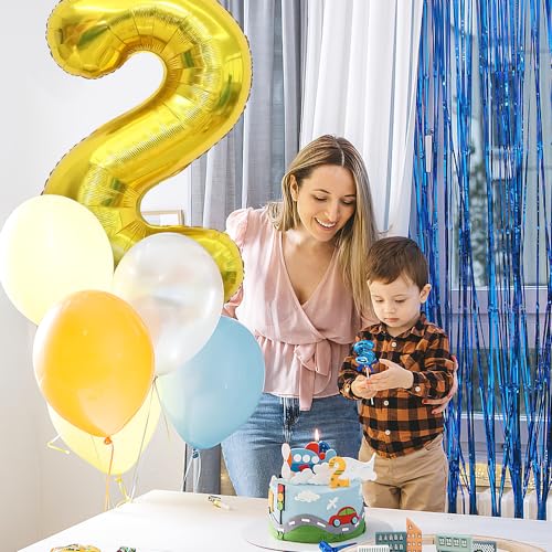 Tamnioa 40 Inch Gold Number 2 Foil Balloon for Birthday Party Decorations