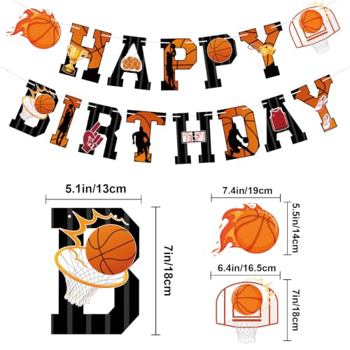 Basketball Happy Birthday Banner Set - Party Decorations for Kids & Teens