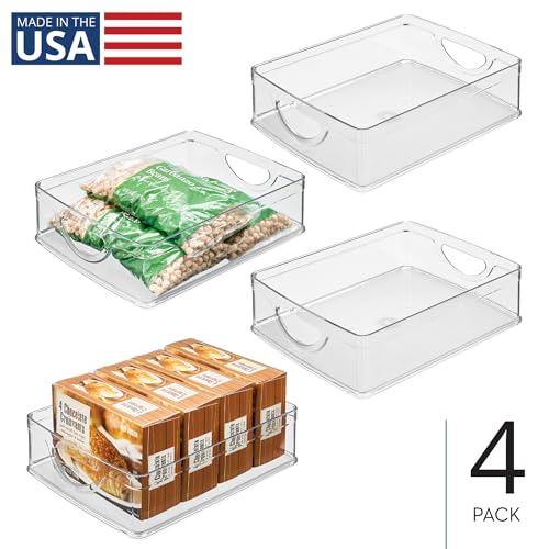 iDesign Stackable Pantry Bin Set of 4 - Clear Plastic Storage Bins