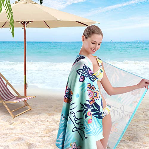Multicolor Microfiber Beach Towel - Quick Dry, Sand-Free, 30x60 inch