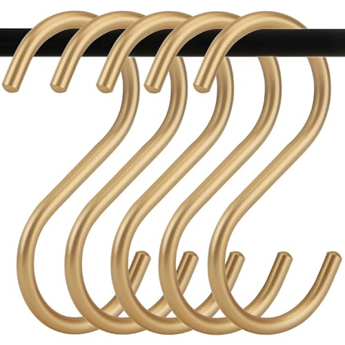 10-Pack Gold S Hooks - Heavy Duty Aluminum Utility Hooks for Storage