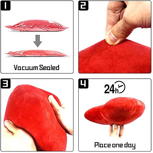 Cute Heart Shaped Plush Pillow Cushion - 11.8 Inch Red