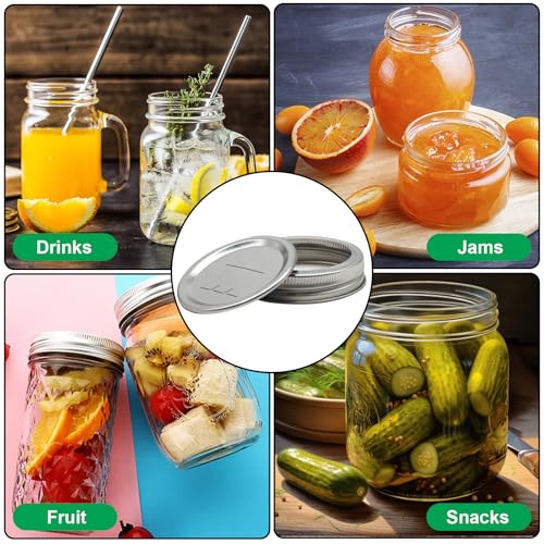 Regular Mouth Canning Lids and Rings - 12 Pack Mason Jar Seal Set