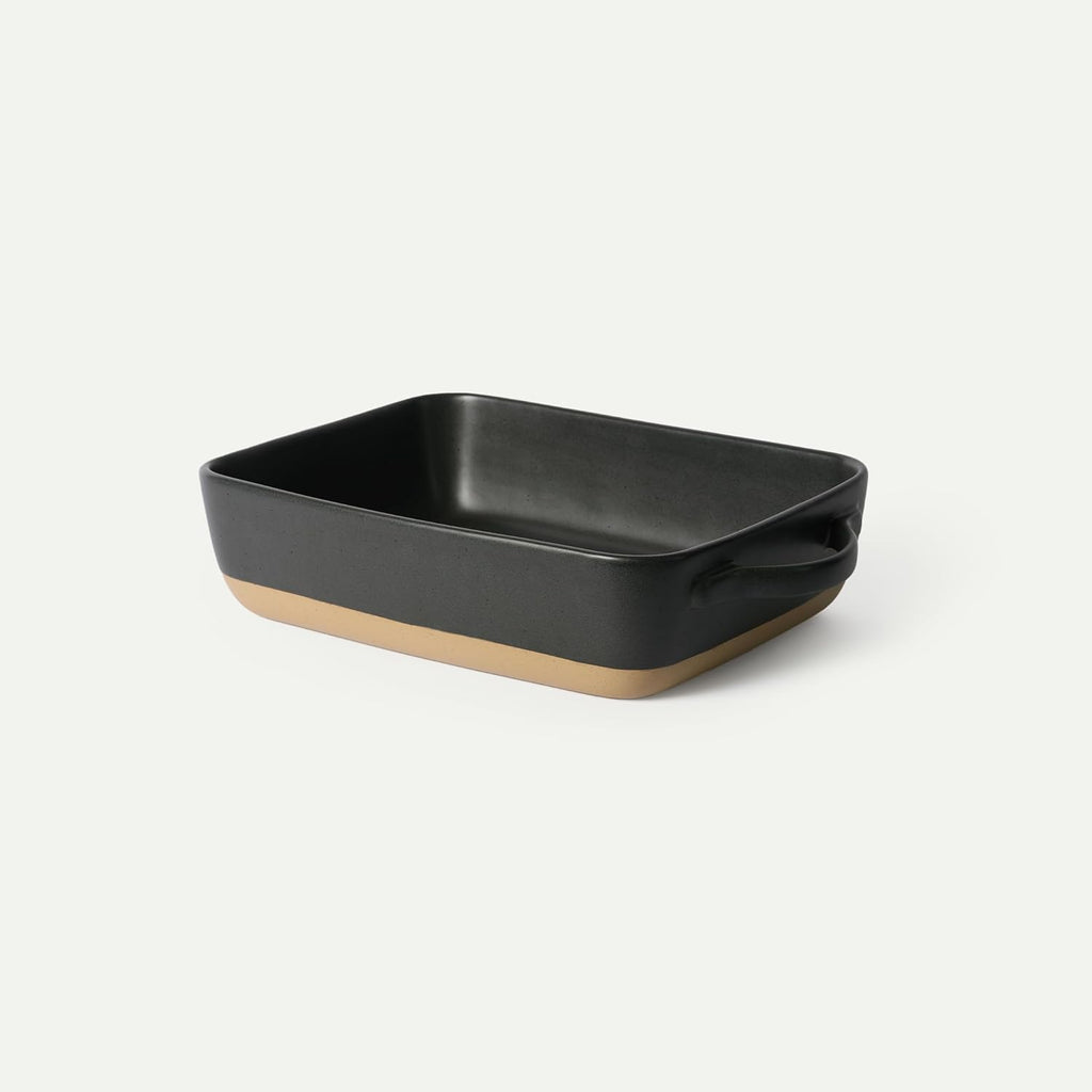 Mora Ceramic Baking Dish - Extra Deep 9x13 in Casserole Pan with Handles | Versatile Porcelain Bakeware in Liquorice