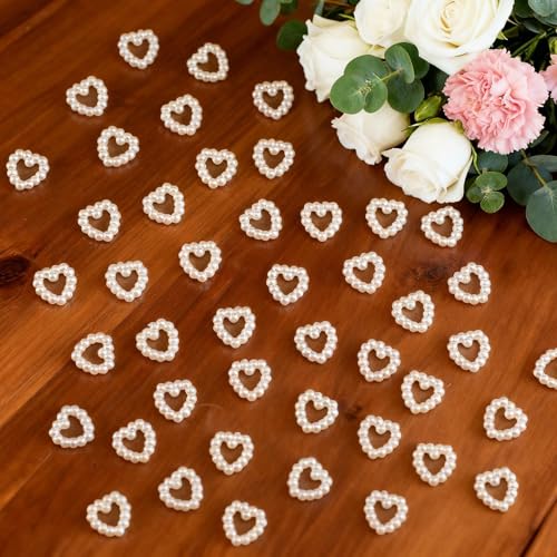 500 Pcs Mini Pearl Heart Table Scatter Confetti for Weddings