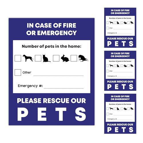 JOR Pet Alert Safety Stickers - Emergency Rescue Alerts for Pets