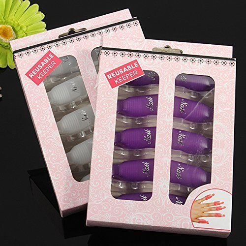 Acrylic Nail Polish Remover Clips 10Pcs Soak Off Cap Wraps Purple
