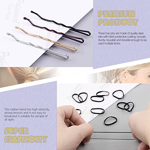 Swpeet 420Pcs Hair Pins and Bobby Pins Kit with Rubber Bands for Women