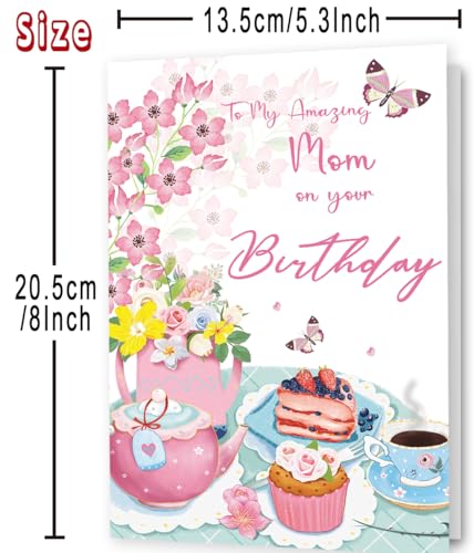 Mom Birthday Card MOROLURU Variation 235 Heartfelt Floral Celebration
