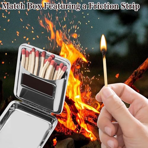 2Pcs Stainless Steel Match Box Case - Portable & Dampproof