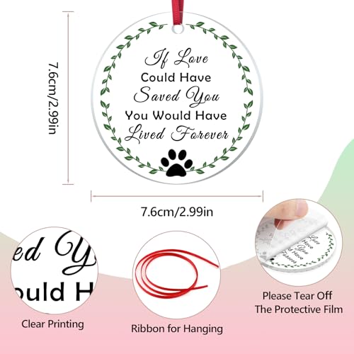 Dog Memorial Ornament - Sympathy Gift for Loss of Pet