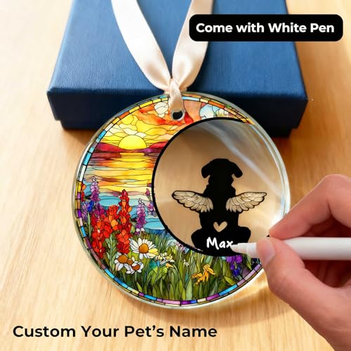 Japrex Personalized Dog Memorial Ceramic Ornament Loss Sympathy Gift 3"