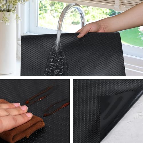 Non-Adhesive Shelf Liner 11.8" x 59" - Black EVA Drawer Mat
