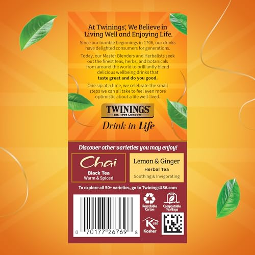 Twinings Pumpkin Spice Chai Black Tea - 20 Individually Wrapped Bags