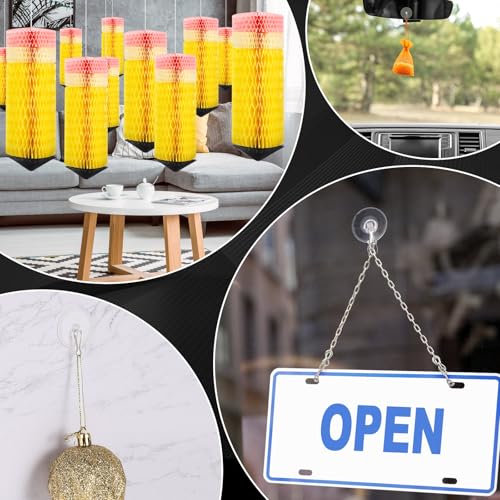 10-Pack Self-Adhesive Ceiling Hooks with 80ft Line for Easy Hanging
