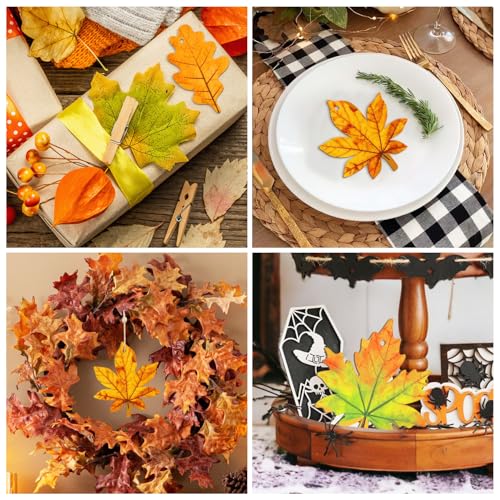 36PCS Unfinished Wooden Maple Leaf Ornaments for DIY Fall Crafts & Painting
