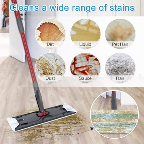 Aiyiried 3-Pack Microfiber Mop Replacement Pads for O-Cedar H2Pro Flat Mop System